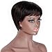 AISI HAIR Pixie Cut Wig Human Hair Short Brazilian Wigs Black 100% Virgin Human Hair Wigs For Women Short Wig Human Hair Glueless Full Wigs Natural Color