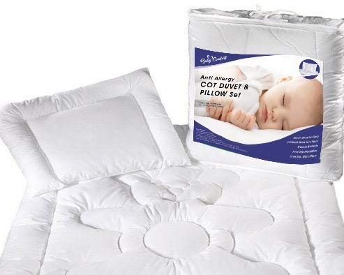 cot bed quilt and pillow