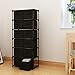 Function Home 12-Drawer Chest, 6 Tier Storage Organizer Tower, Metal Shelf with 12 Removable Fabric Bins, Ideal for Home Office Dorm Bedroom, Black