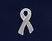 Fundraising For A Cause | Gray Large Flat Ribbon Shaped Pin – Gray Ribbon Awareness Pin for Parkinson’s Disease, Brain Cancer, Asthma, Allergy, Diabetes – Fundraising & Gift Giving