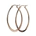 AMDXD Jewelry Stainless Steel Rose Gold Hoop Earrings for Women Oval Tube Width 29.8MM