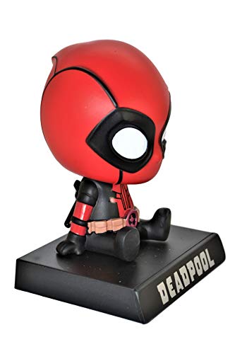 Deadpool Avengers PVC Cell Phone Holder Bobble Head Figure Car Dashboard Office Home Accessories Ultra Detail Doll (Avengers Deadpool)