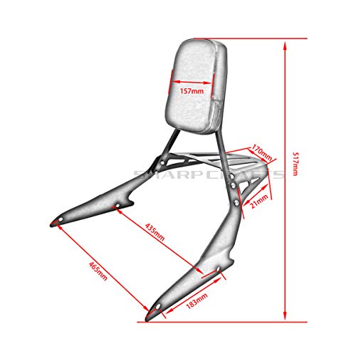 Backrest Sissy Bar + Luggage Rack For Suzuki Boulevard M109R M109R2 M109RZ Limited Boss