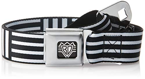 Buckle-Down Unisex-Adults Seatbelt Belt Stripes XL, Stripe Blocks Black/White, 1.5