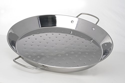 Chef Direct Stainless Steel Round Dish Paella Pan 12 INCH (30 cm) // Induction Friendly Spanish Rice, Valencian. 1 Chef Direct Stainless Steel Round Dish Paella Pan 12 INCH (30 cm) // Induction Friendly Spanish Rice, Valencian.