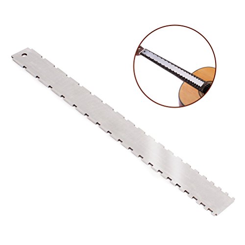 Vankcp Stainless Steel Guitar Neck Notched Straight Edge for Checking the Guitar Fret Board