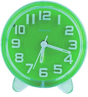 Loud&amp;Clear Quartz Analog Alarm Clock with Silent Non-Ticking Function (Green (Circle))