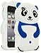 iPhone 4 Phone Case, Bastex 3D Silicone Dark Blue & White Panda Bear Case for Apple iPhone 4, 4s …