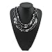 Bocar Multi Layer 5 Strand Statement Collar Beaded Necklace for Women Gift (NK-10376-black)