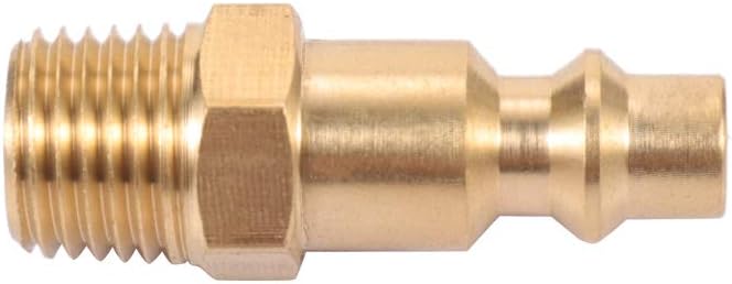 Brass 1/4-Inch NPT Male Industrial Air Hose Quick Connect Adapter, Air Coupler and Plug Kit, Air Compressor Fittings 10pcs (Male NPT) - - 