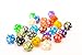 25 Count Assorted Pack of 20 Sided Dice - Multi Colored Assortment of D20 Polyhedral Dice