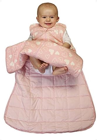 Gunapod Sleep Sack Luxury Bamboo Viscose Girl Wearable Blanket Baby Sleeping Bag 18-24 months, Pink Hearts
