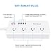 Power Strip Alexa, Tonbux Wifi Smart Surge Protector with 4 USB Charging Ports and 4 Smart AC Plugs for Multi Outlets Power Socket Extension Cord, Voice Controlled by Amazon Alexa Echo, White