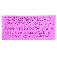 Q-XIAOKEAI 3D Artistic Russian Letter Silicone Cake Fondant DIY Mold Handwriting Alphabet Candy Pudding Chocolate Kitchen Mould Soap Tray Baking Tool