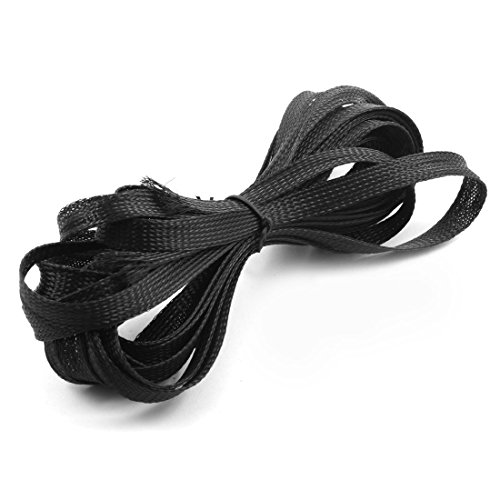 uxcell Polyester Car Vehicle Braided Expandable Sleeving Cable Harness Wire 6.5m Long Black