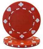 Brybelly Suited Poker Chips (50-Piece), Red, 11.5gm