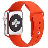 For Apple Watch Band,Goodidus Soft Silicone Fitness Replacement Sport Band for Apple Watch L Size(Orange 42MM)