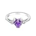 CloseoutWarehouse Simulated Amethyst Cubic Zirconia Heart Promise Ring Sterling Silver Size 3