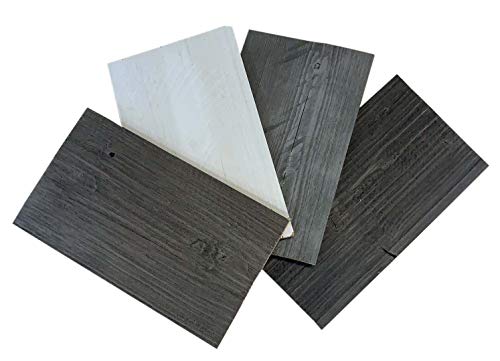 Reclaimed Peel and Stick Wood Planks for Walls, Accent Wall Panels Weathered Rustic Interior Decor (Sample Pack, Mix 1-4in1)
