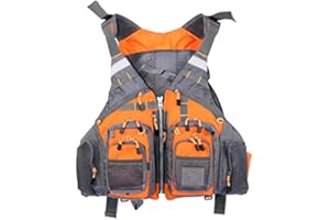JKSPORTS Fly Fishing Vest - Fishing Safety Life Jacket for Swimming, Sailing, Boating, Kayak - Floating Multifunction Breathable Backpack for Men and Women - Adjustable, Grey/Green/Red/Blue