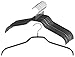 MAWA by Reston Lloyd Silhouette Series Non-Slip Coated Steel Clothes Hanger for Shirts and Dresses, Style 41/F, Set of 10, Black