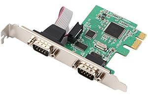 axGear Serial PCI-E Controller Card DB9 Com Port PCI Express Adapter 2 Ports RS-232 DB9