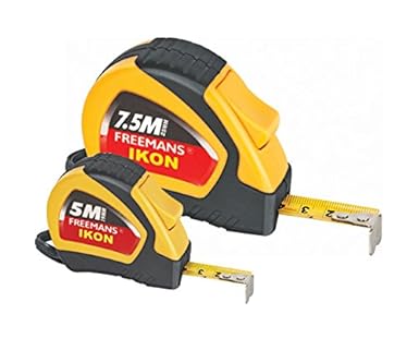 FREEMANS ABS and Steel 5 m 19 mm Measuring Tape + Ikon 7.5 m 25 mm (Yellow and Black)