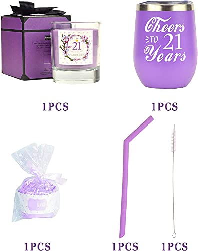 MEANT2TOBE 21ST BIRTHDAY GIFTS FOR WOMEN – TUMBLER SET FOR HER, PURPLE – TURNING 21 YEAR OLD GIFT IDEAS