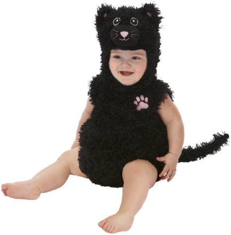 Just Pretend Kids Infant Romper, 0-6 Months, Black Cat