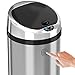 iTouchless 13 Gallon Touchless Sensor Kitchen Trash Can with Odor Control System, Brushed Stainless Steel, Round Garbage Bin for Home or Office - IT13RCB