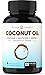 Organic Coconut Oil Capsules 2000mg - 120 Softgels Extra Virgin, Unrefined, Cold Pressed, Unfiltered 1000mg Pills Rich in MCT & MCFA for Healthy Weight Loss, Hair, Skin, Nails, Heart, Brain Health