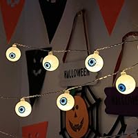 PICOOO Halloween String Lights 10 LED a Pack, Indoor/Outdoor String Lights for Halloween Decorations 5 Styles to Choose (10 red Eyeball led Lights)