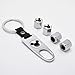 US85 Chrome Mickey Car Wheel Tyre Tire Metal Alloy Stem Valve Cap & Keychain Set