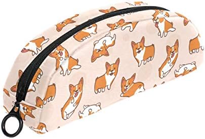 Dog Corgi Cute Animal Pencil Case Pouch Bag Zipper Small Makeup Bag Stationery for Kids Boy Teen Girl School