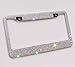 Carfond Bling License Plates 7 Row Handcrafted 1000+ pcs 14 Facets SS20 Premium Glass Crystal Diamond Stainless Steel License Plate Frame with Matching Screws Caps (Clear Crystal)