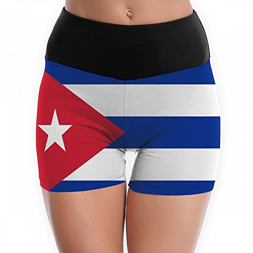 Women's Cuba Flag Yoga Shorts Workout Running Capri Leggings Pants Hot Shorts