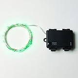 RTGS 30 Green Color LED String Lights Batteries Operated on 10 Feet Long Silver Color Wire, Indoor and Outdoor with Black Waterproof Battery Box and Timer