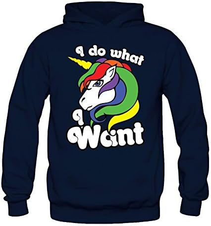 Women's for I Do What I Want Unicorn Long-Sleeved Hoodies XXL Royal Blue