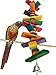 Tropical Chickens Wooden Bird Chew Toy, 14 Inches Colorful Hanging Wood Chew Blocks, Natural Wood Blocks with Bird Safe Bell, Great for Parrots, Macaws, African Greys and Conuresthumb 1