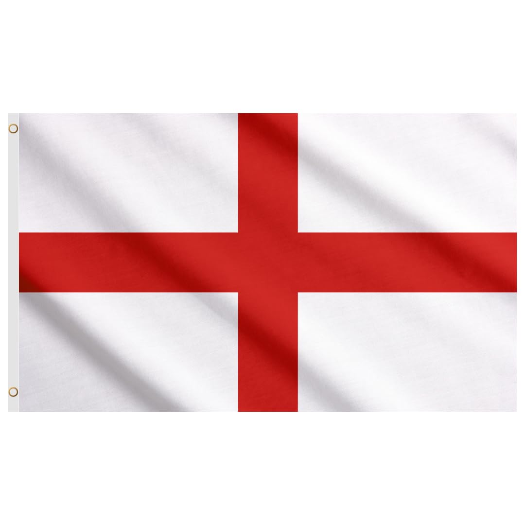 Second Ave England Flag 5ft X 3ft Large Double Sided With Brass Eyelets English World Cup Euros St Geroge's Flag