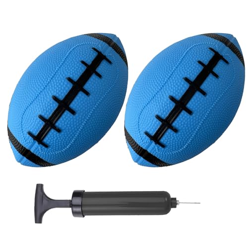 ABAJI Toy Football 2PCS 6 inch Small Mini Ball for Kid Toddler Soft Rubber Come with Pump Needle Boys Girls Gift Party Decor