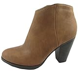 City Classified by Soda Women's Lavona Stacked Block Heel Ankle Bootie