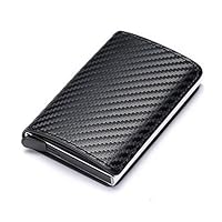 Fashion credit card holder carbon fiber slim short with blocking card wallet