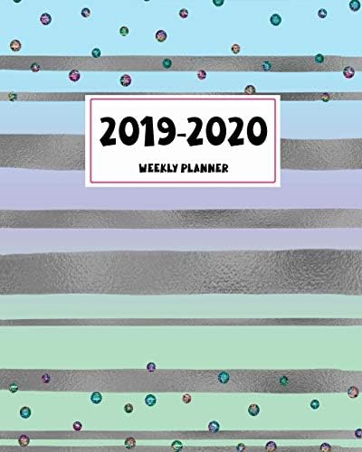 2019-2020 Weekly Planner: Beautiful Stripes and Gems Cover Design Paperback – 31 Jul 2019