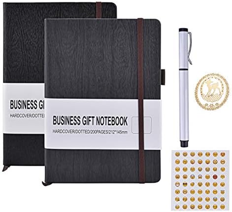 Dotted Notebook, Arfbear A5 Notebook Bullet Journal Planner Hardcover Notepad with Pen Loop - Premium Thick Paper 100gsm, 200 Page, Back Pocket