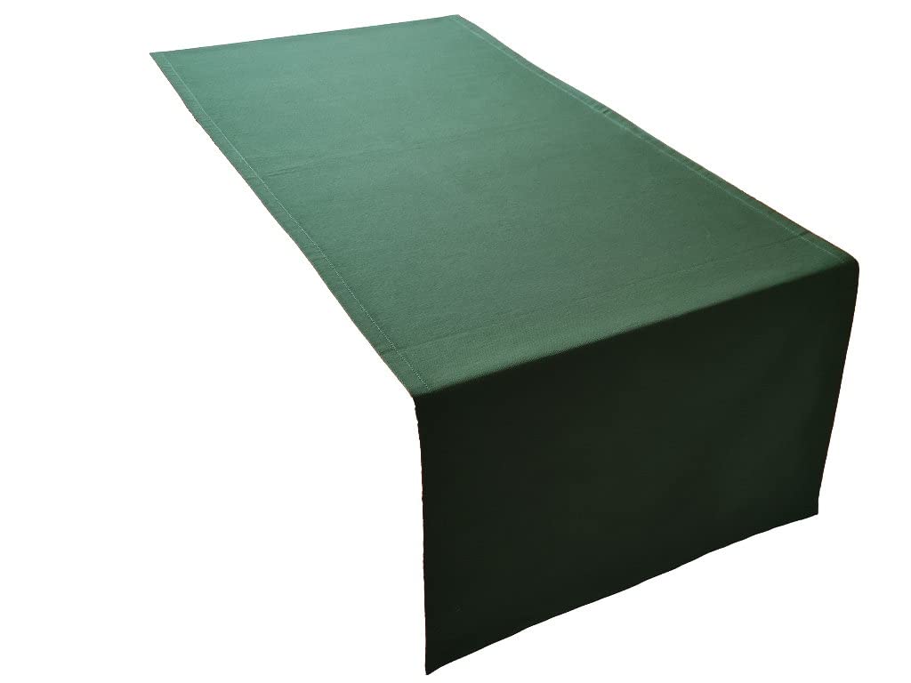 Lemos Home Table Runner Table Linen Made of 100% Cotton Collection Concept, Choice of Colours and Sizes (Table Runner - 45 x 120 cm, Olive Green) — image 1