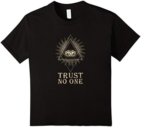 unisex-child Eye Of Providence - All Seeing Eye Trust No One T-shirt 10 Black