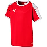 PUMA unisex child Youth Liga Jersey Shirt, Puma Red/Puma White, Medium US
