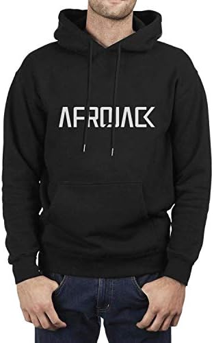 SUITPANRe Men's Afrojack Logo Pullover Fleece Hooded Sweatshirt Casual Hoodie with Pockets