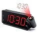 DreamSky Projection Alarm Clock Radio with USB Charging Port and FM Radio, 2 Inches Large Led Number Display with Dimmer, Snooze, Sleep Timer,12 Hr Display, Plug in Clock.
